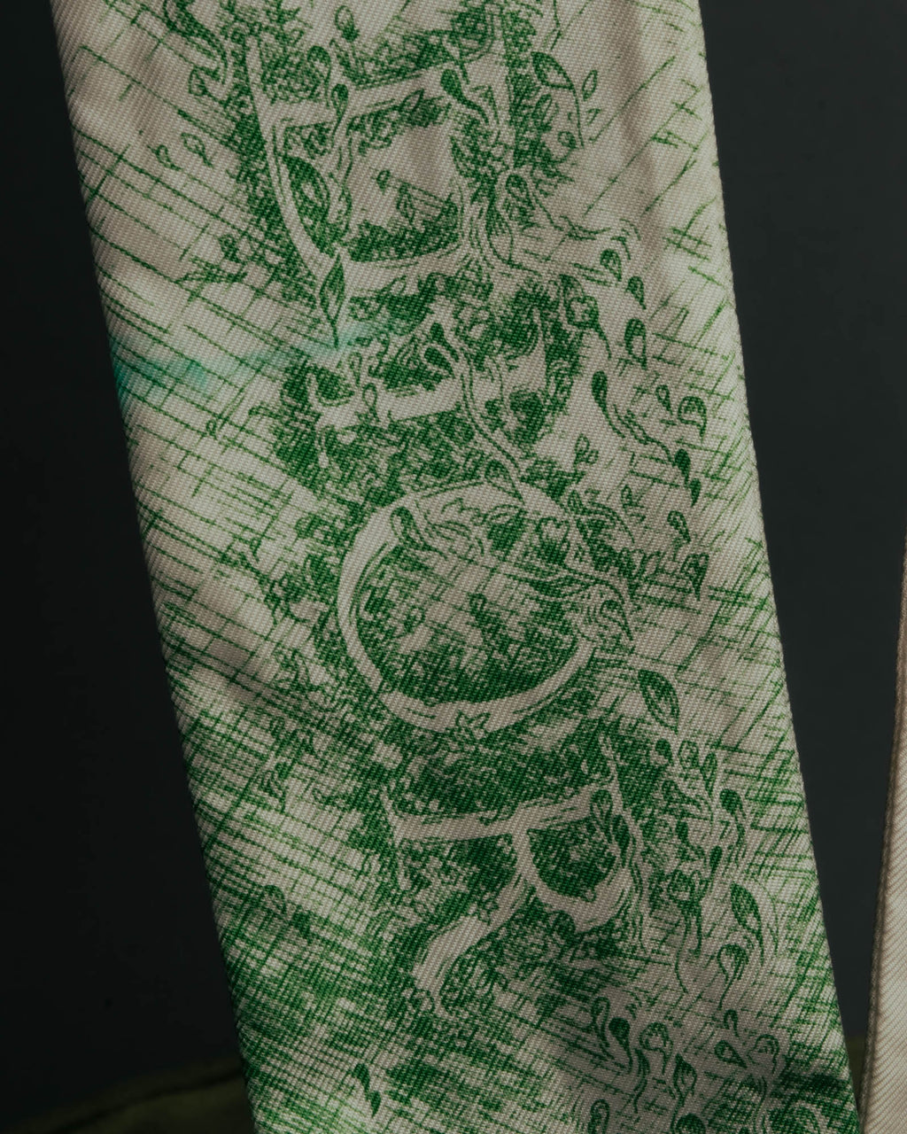 "DIOR" Green printed silk mitzah scarf