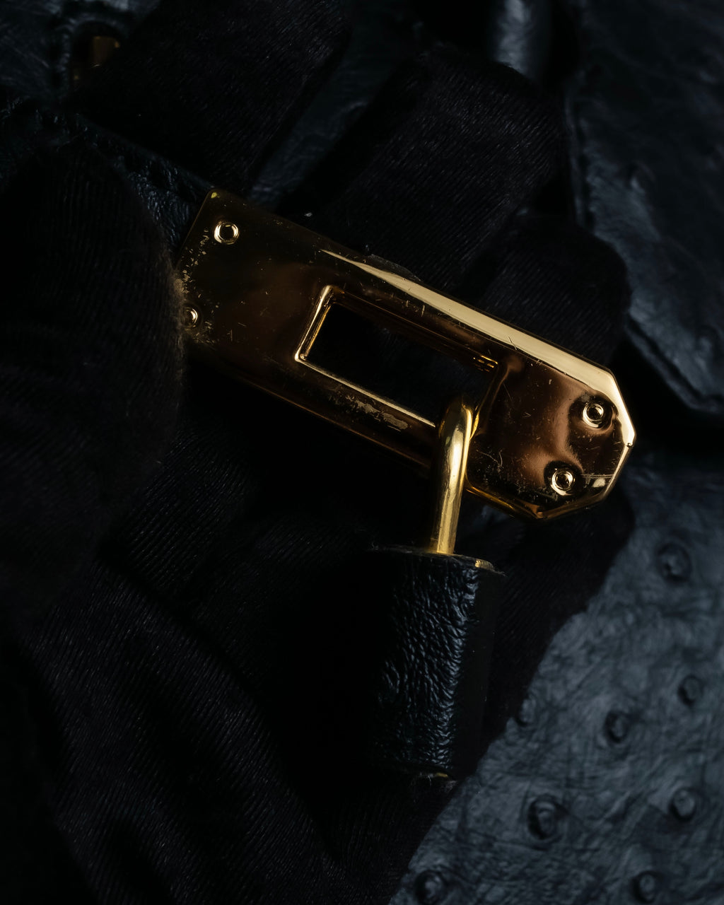 "Pierre Cardin" Turnlock design ostrich leather top handle bag