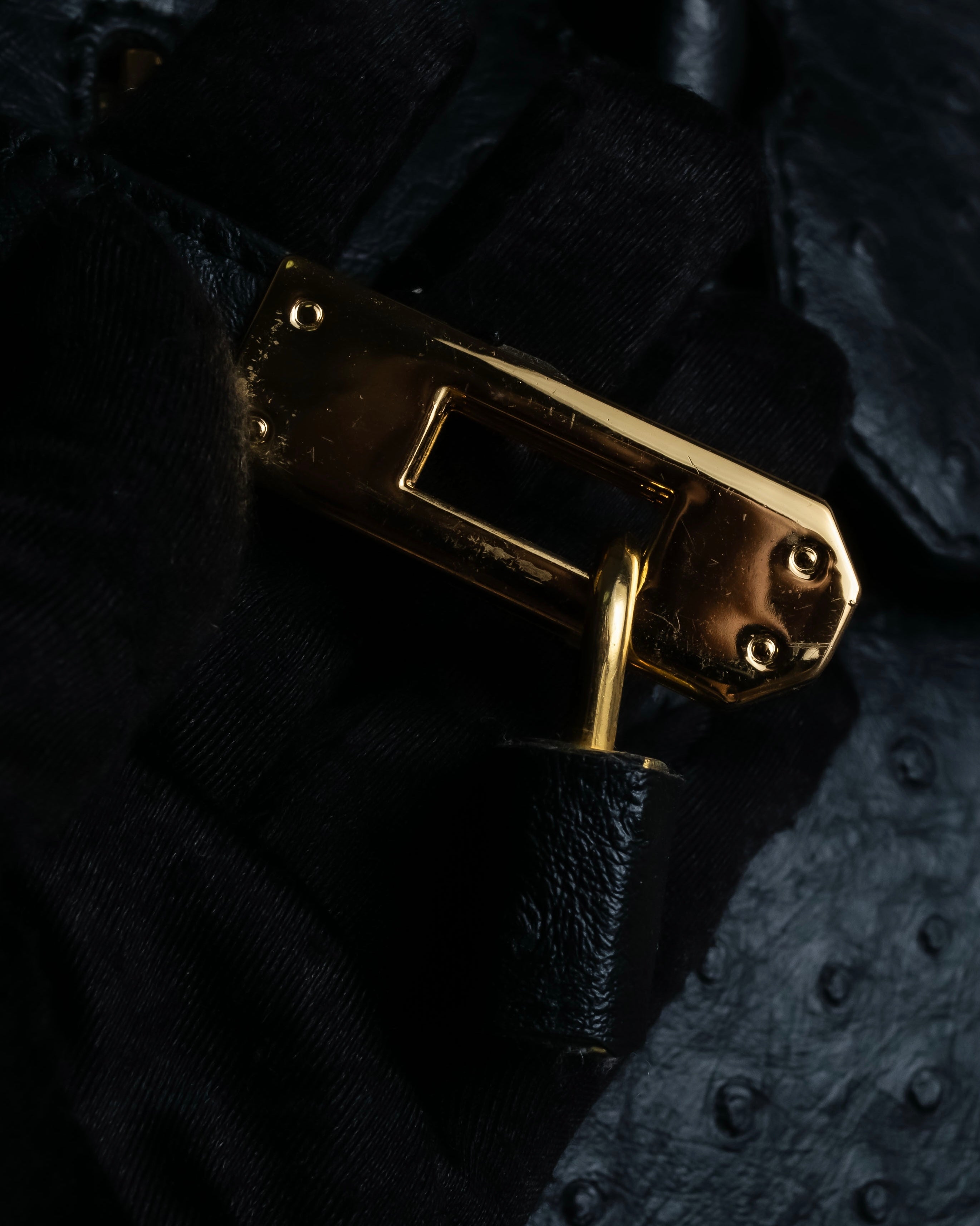 "Pierre Cardin" Turnlock design ostrich leather top handle bag