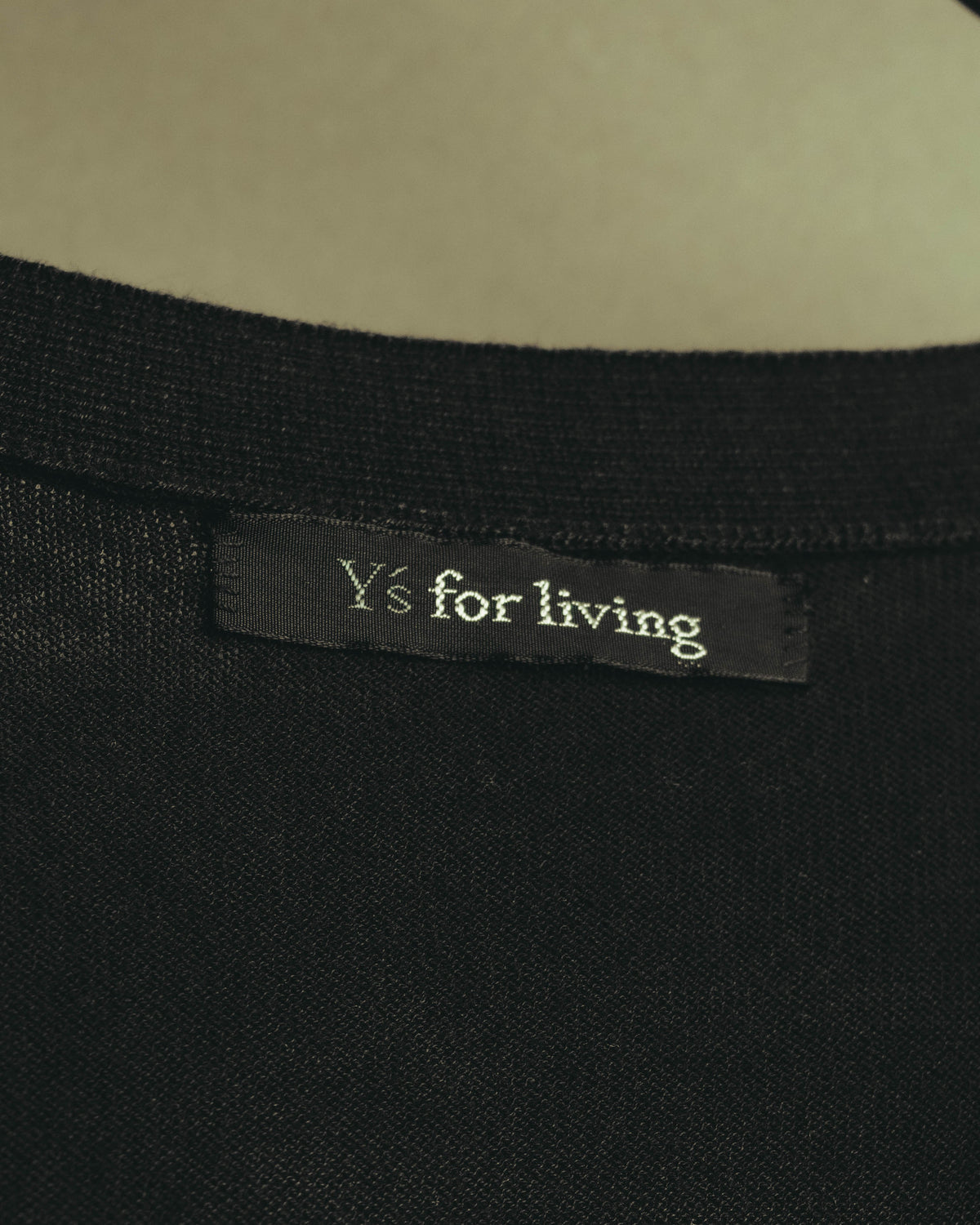 “Y’s for living” Late 2010’s-early 2020’s Draped cotton button-front long dress