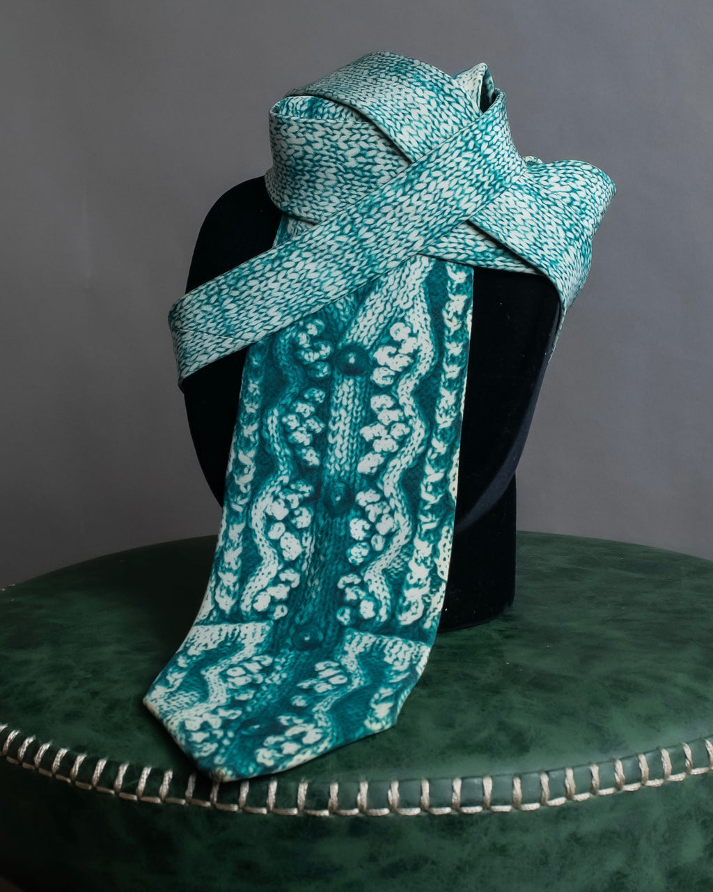 "JEAN PAUL GAULTIER" Trompe l'oeil design silk neck tie