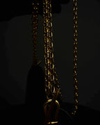 "GUCCI" Filigree vintage design chain shoulder leather bag