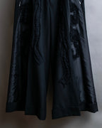 "COMME des GARCONS" Ruffle & tulle asymmetrical docking sarouel slacks