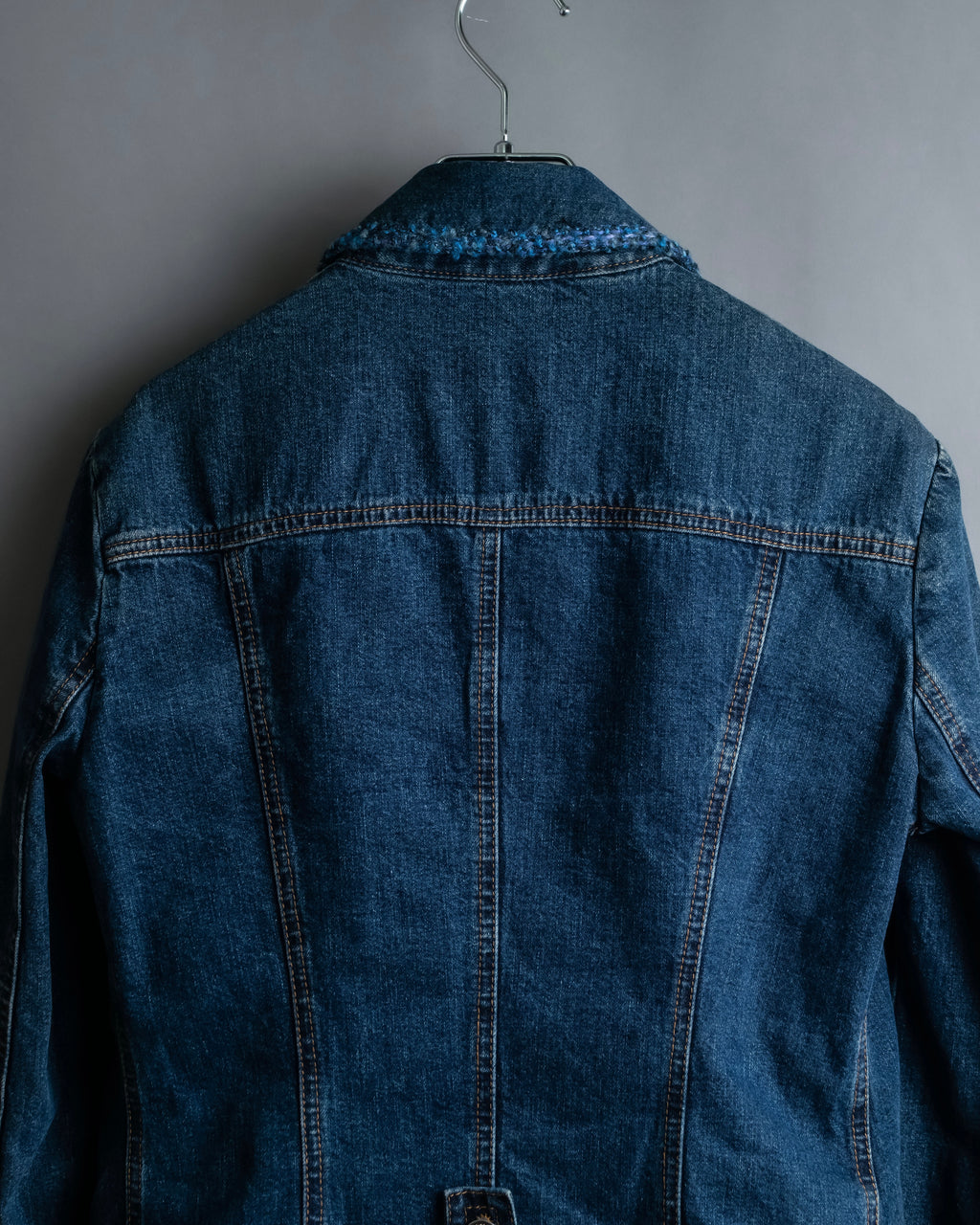 “D&amp;G” Tweed attached bijou button denim jacket