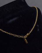 "YVES SAINT LAURENT" Triangle motif glass stone necklace