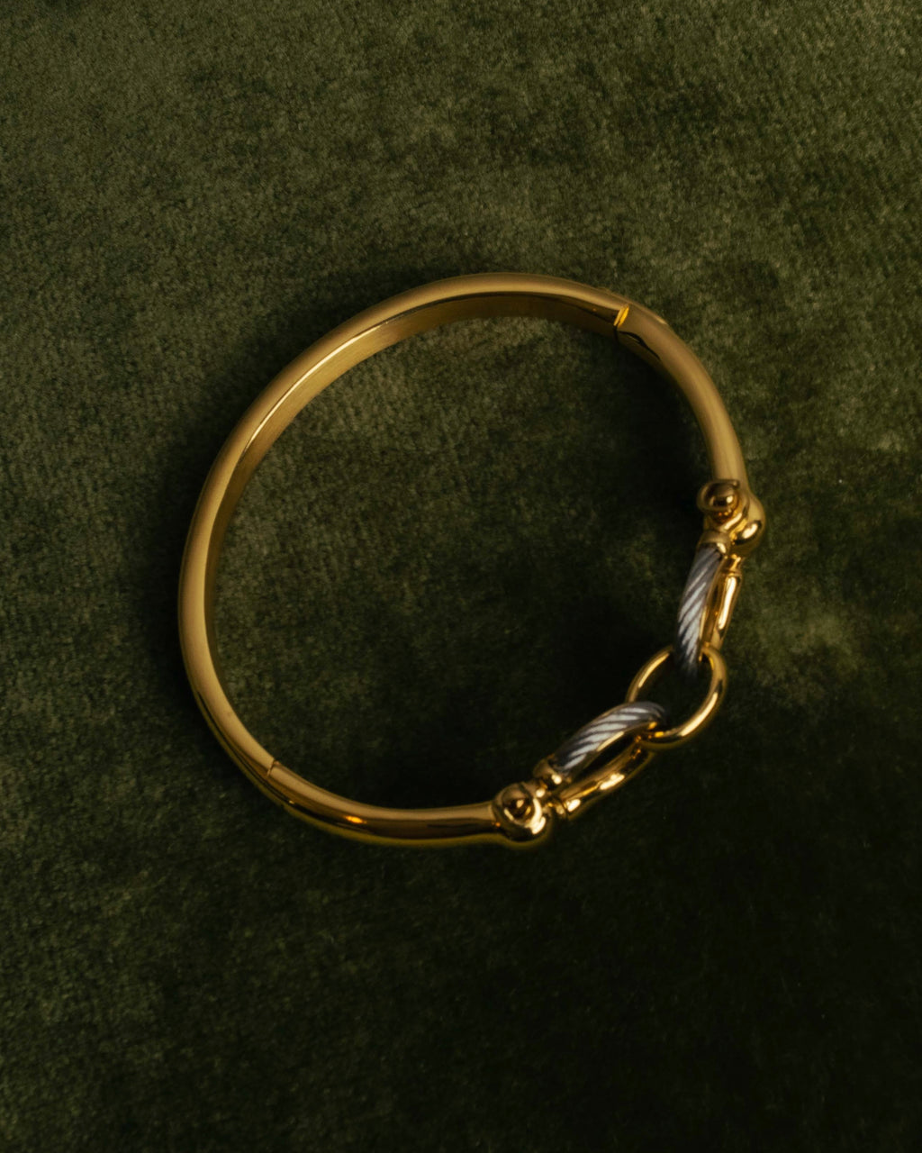 "CHARRIOL" 90's-00's Vintage PVD gold and steel cable link bangle