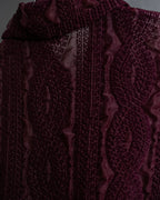 "robe de chambre COMME des GARCONS" Cable knit sheer shirt collar cardigan