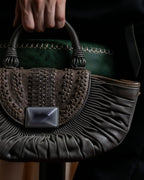 "Christian Dior" John Galliano period Gathering design leather hand bag