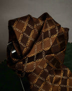 "GUCCI" Chain plaid design silk neck tie