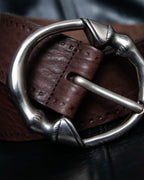 "GUCCI" Horse's foot motif antique style ring belt