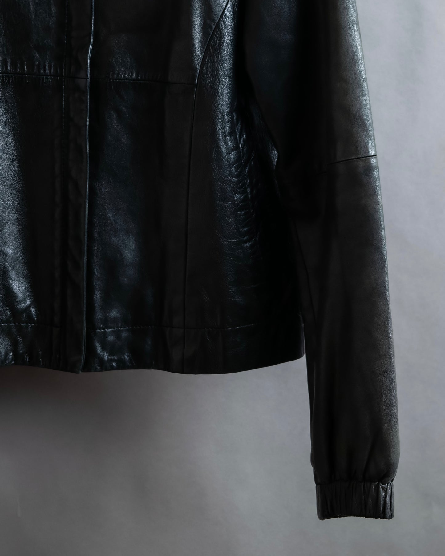 "PAUL SMITH" 100% sheep skin no collar leather jacket