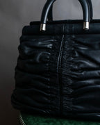 "Christian Dior" Karenina gathered design leather handbag