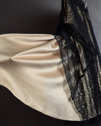 "LANVIN en Bleu" Flowers black lace layered skirt