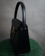 “VALENTINO GARAVANI” 80’s-90’s V clasp top handle bag