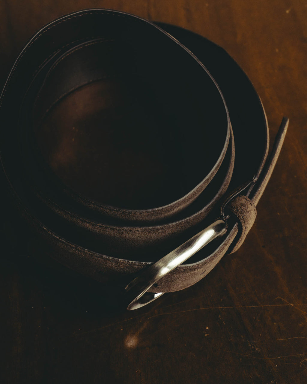 "Ermenegildo Zegna" 90's–00's brown suede leather belt