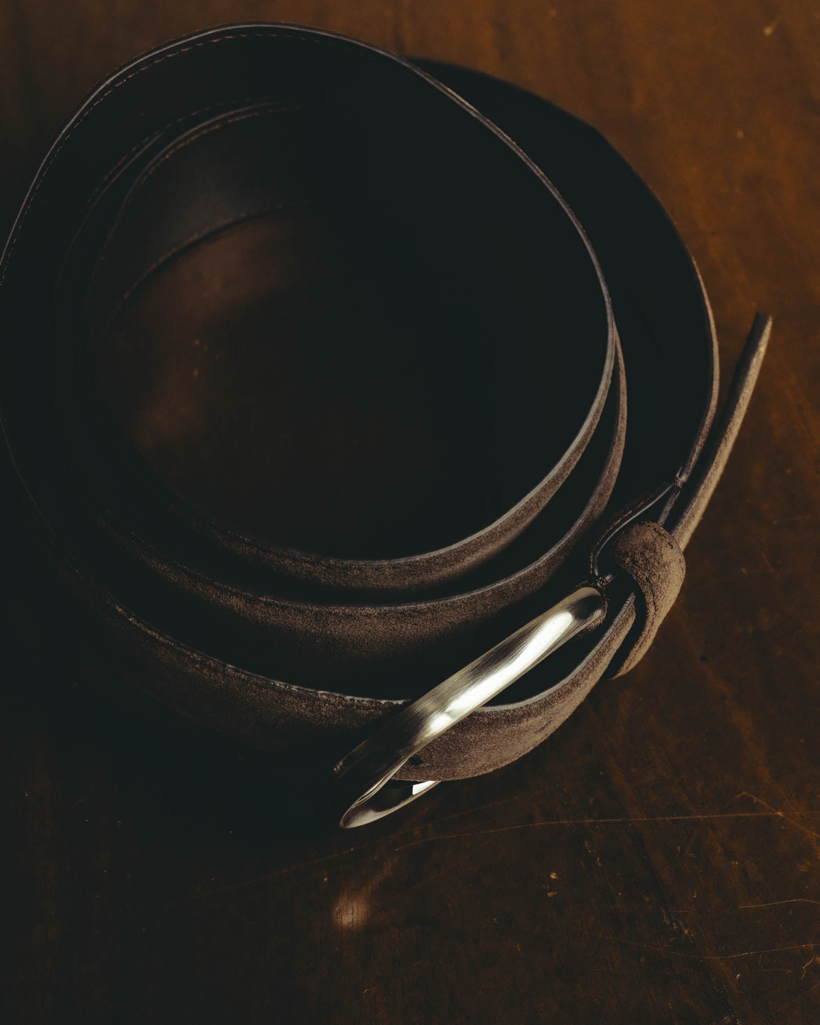 "Ermenegildo Zegna" 90's–00's brown suede leather belt