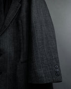 "YVES SAINT LAURENT" 70’s-80’s structured herringbone tweed tailored jacket