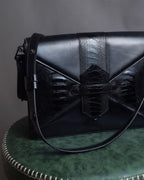 "YVES SAINT LAURENT" Crocodile embossed combination design leather bag