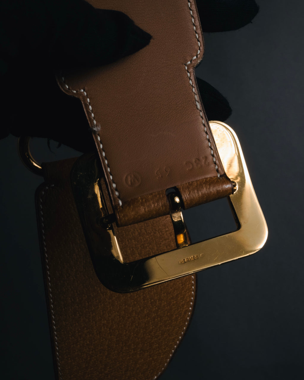 "HERMES" 1993 equestrian linked leather belt