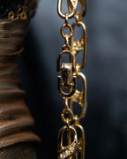 "DIOR" Oval chain rhinestone studded bracelet