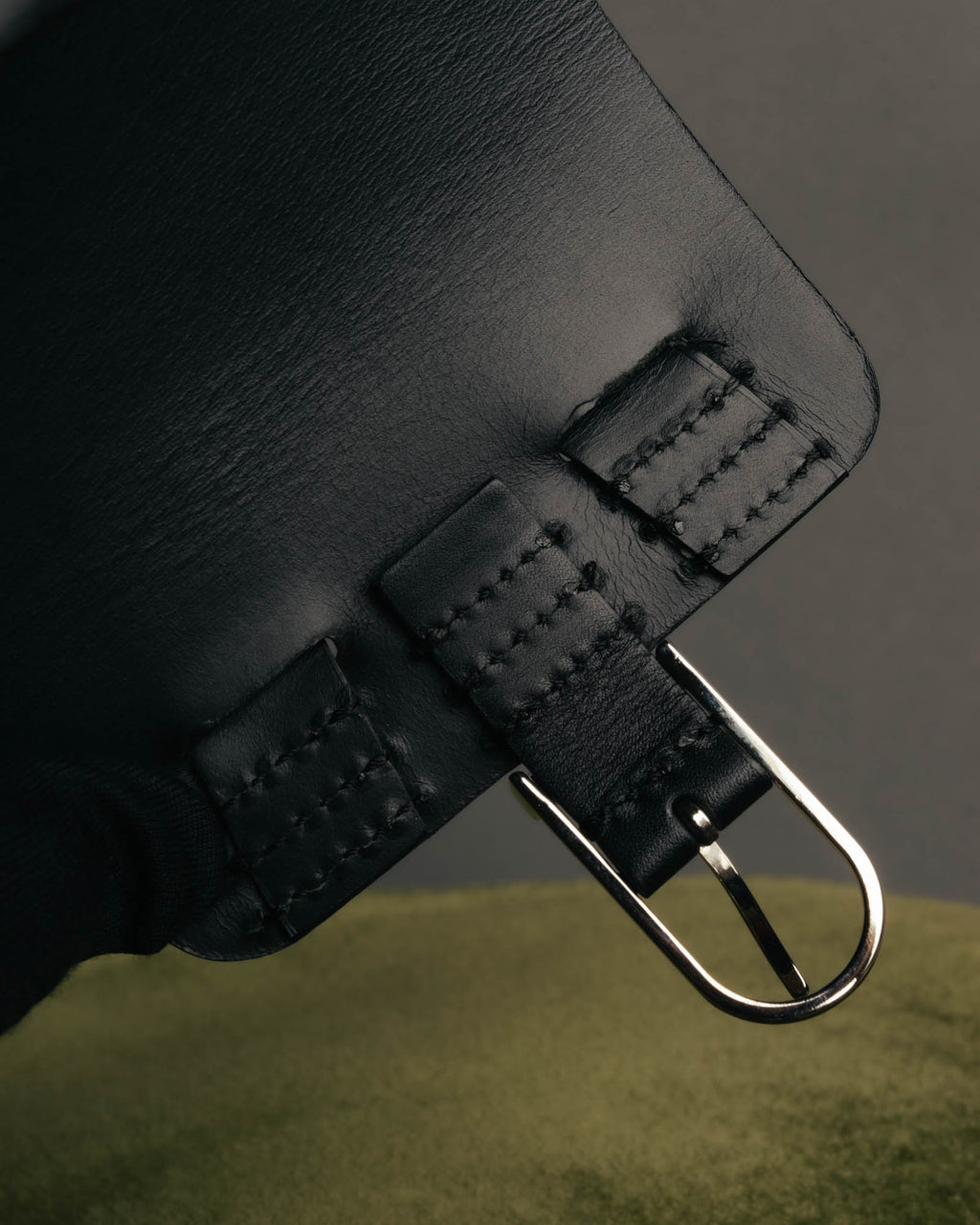 "DIOR HOMME" 00's-10's Black leather wrist cuff