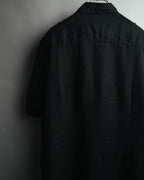 -MOOD MILLÉSIMES- 00’s black linen epaulet half-sleeve shirt by “ARMANI COLLEZIONI”