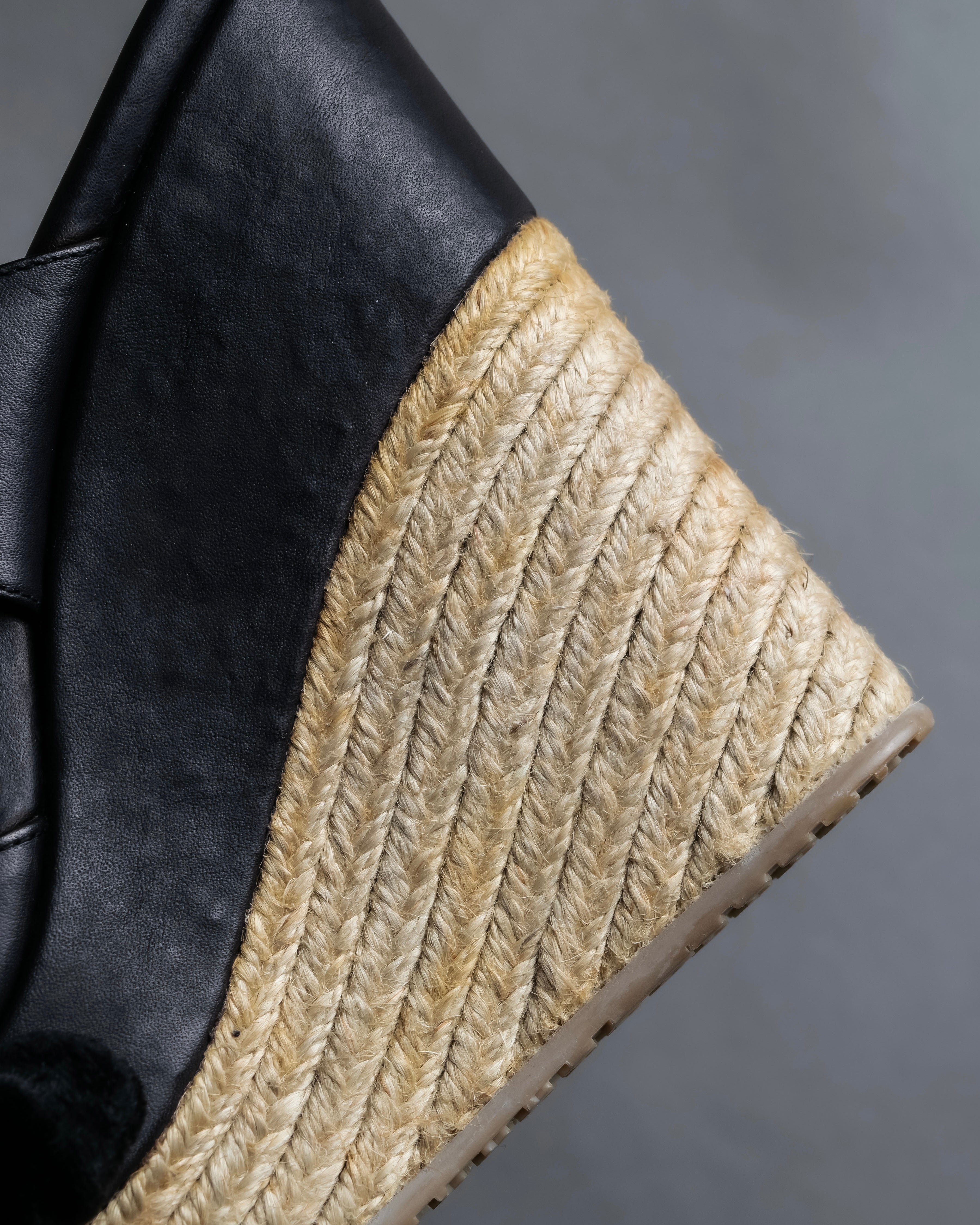 "Jimmy Choo" Leather combination wedge sole heel sandals