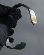 "Christian Dior" Ribbed design gold combination polished silver bangle