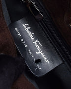 "Salvatore Ferragamo" Sharp form leather combination bag