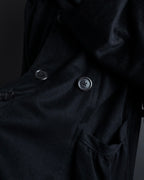 "TORUICHOU" Muffler-style collar military detail coat