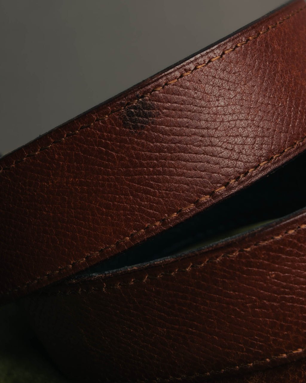 "Hermès" Vintage grained leather belt