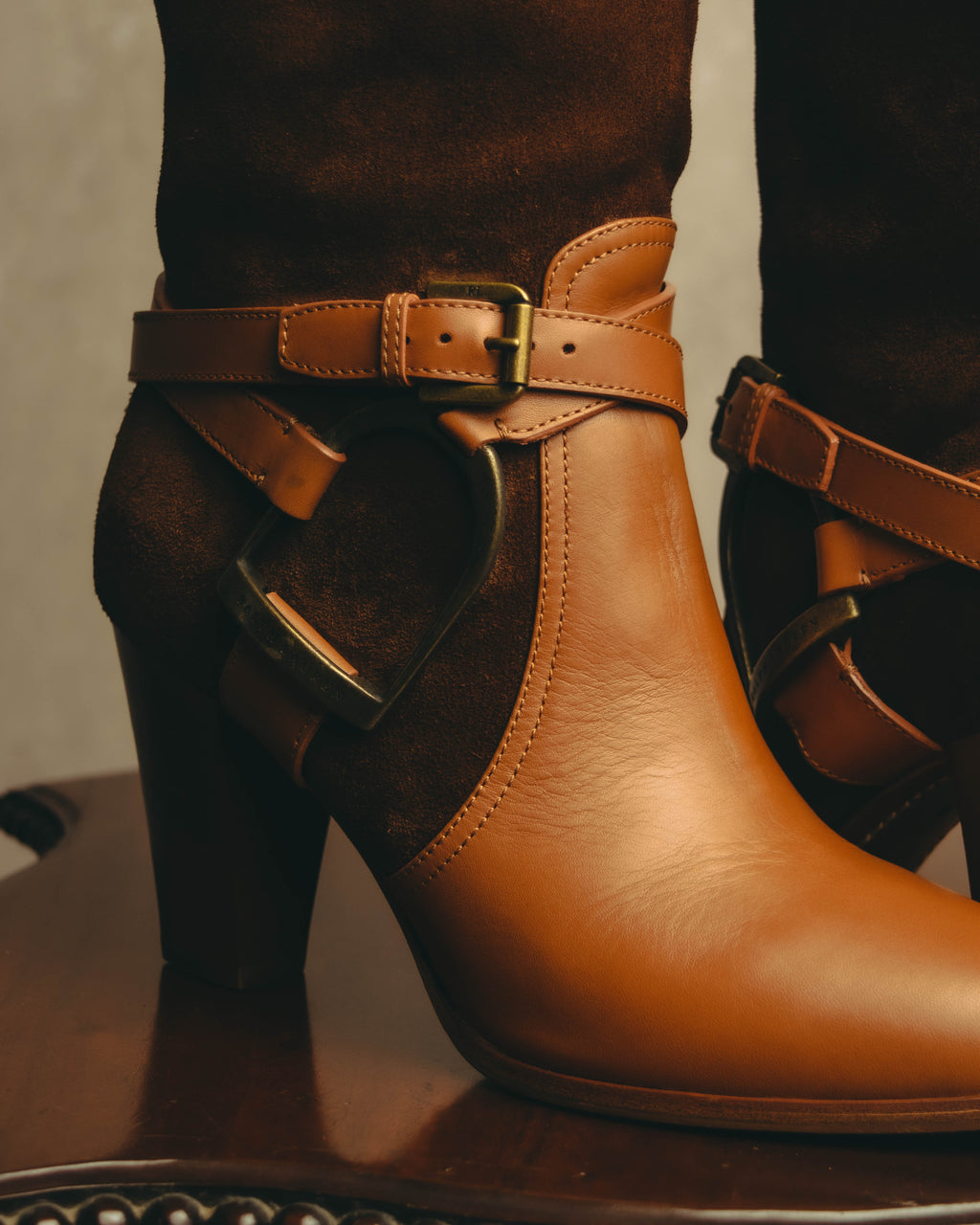 -SPECIAL- “Ralph Lauren” 2010’s-20’s Sareena washed vachetta long boots