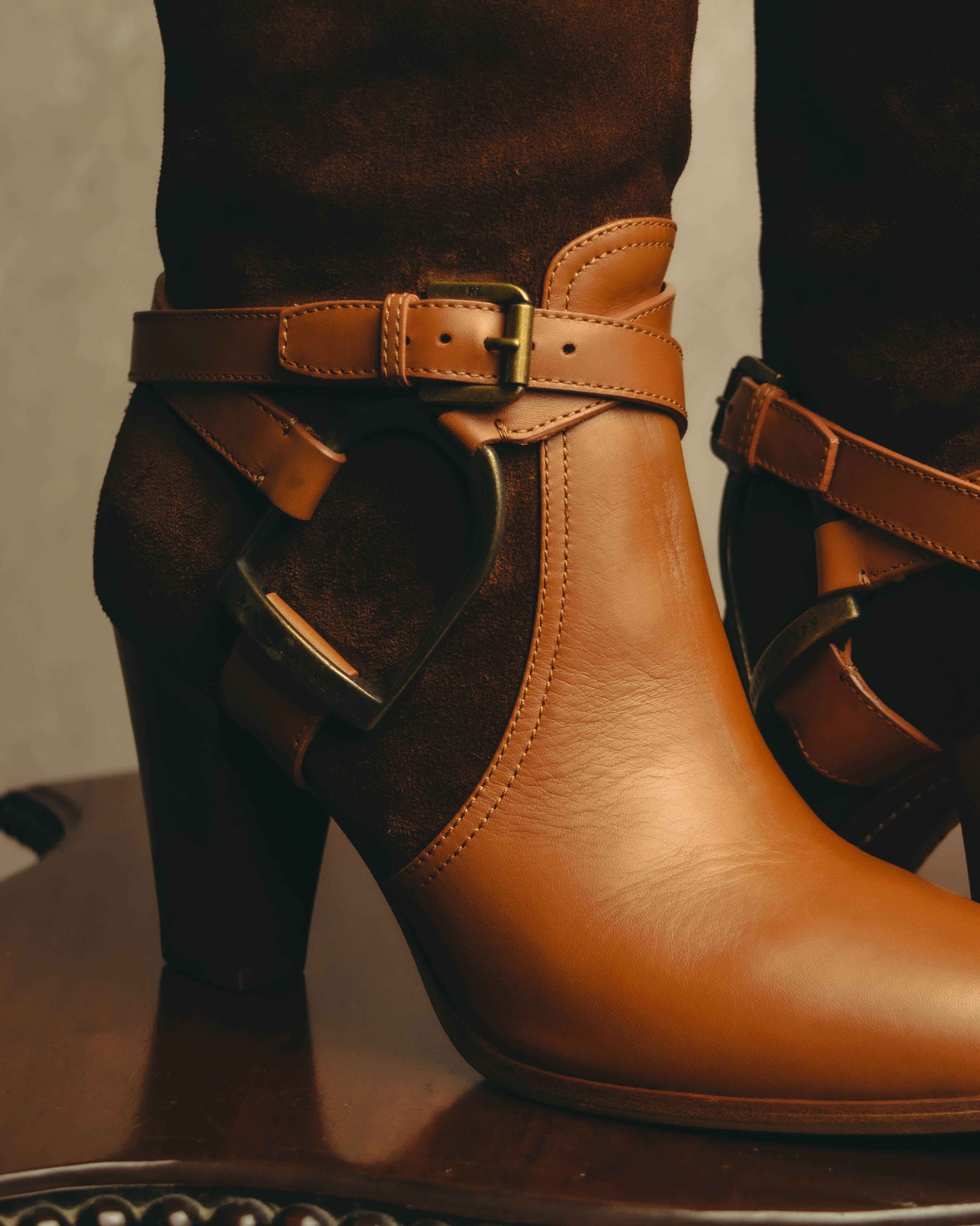 -SPECIAL- “Ralph Lauren” 2010’s-20’s Sareena washed vachetta long boots