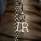 "DIOR" Logo motif combination silver necklace