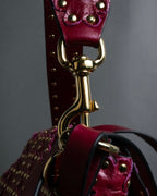 "RED VALENTINO" Flower puzzle motif stud design leather bag