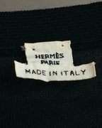 "Hermès" 90's-00's Medor button wool knit cardigan