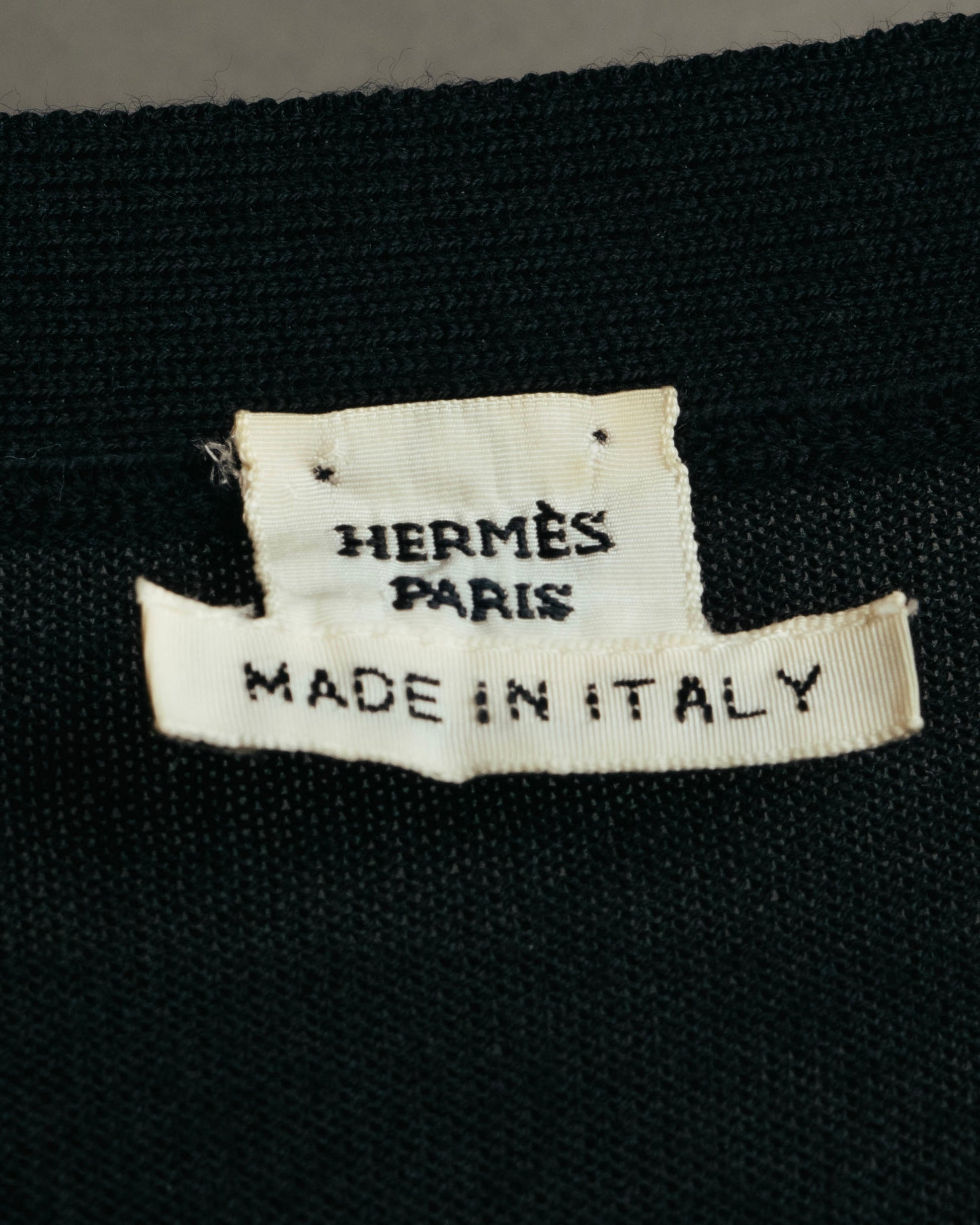 "Hermès" 90's-00's Medor button wool knit cardigan