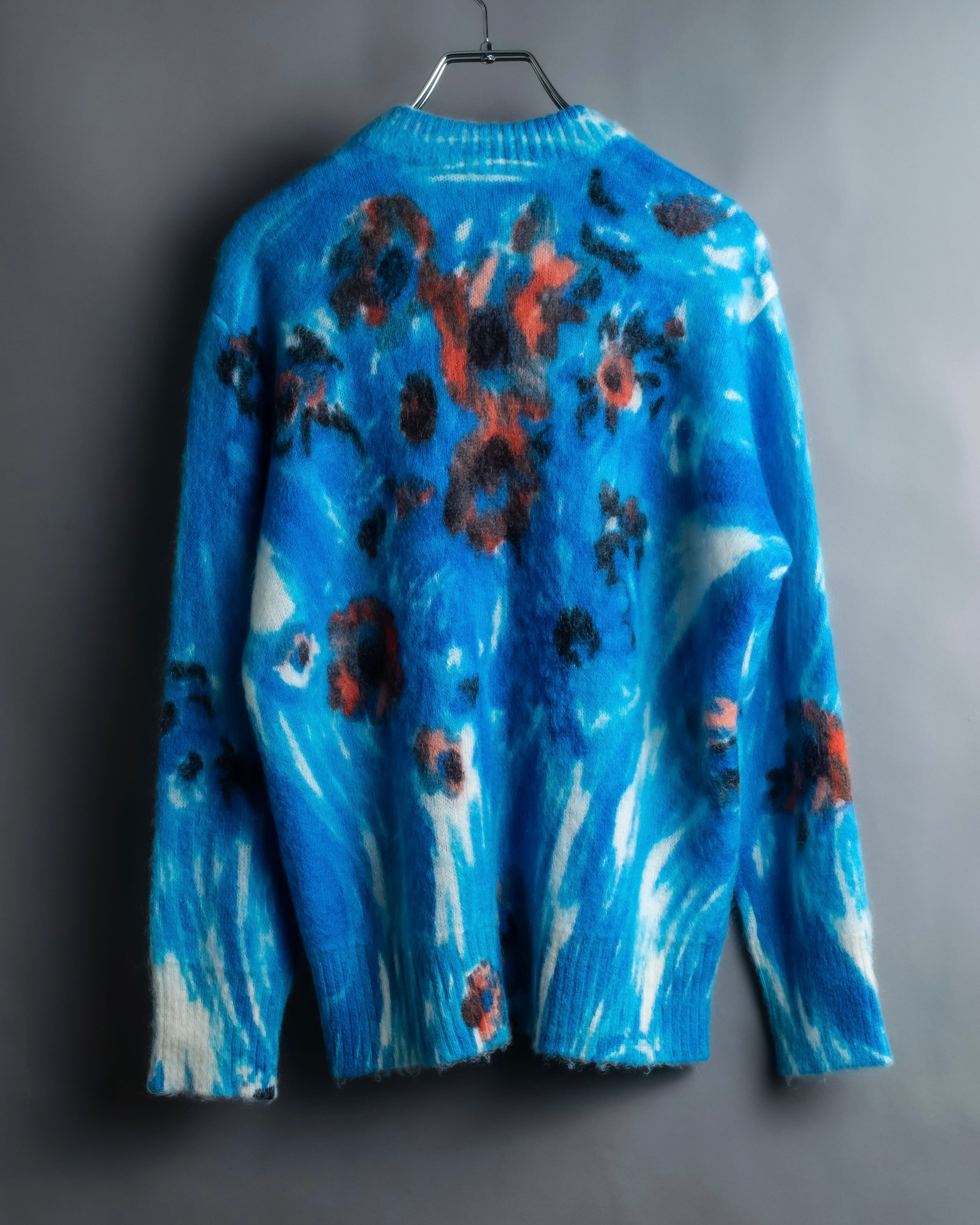 "PRADA" Abstract all over print mohair blend knit