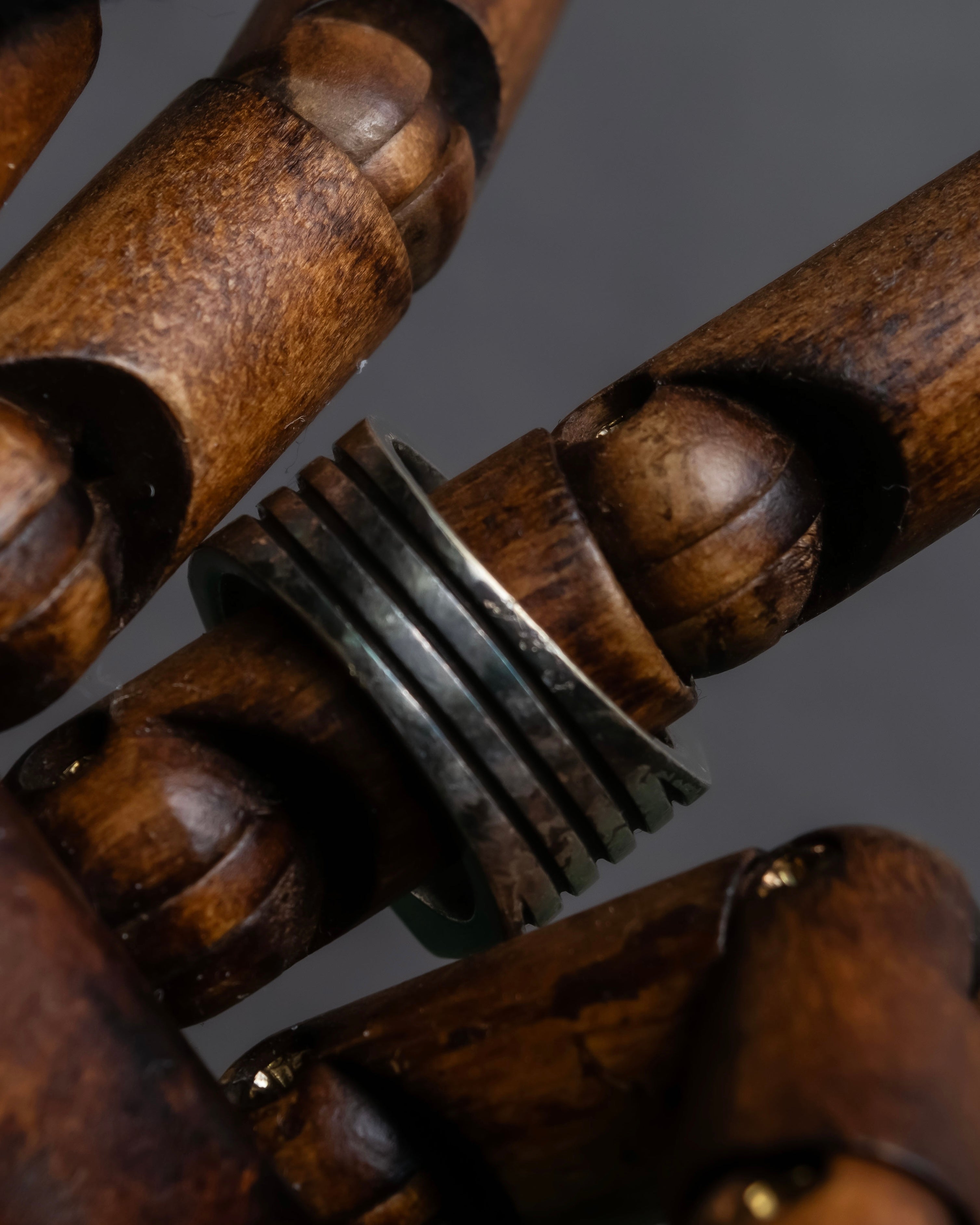 "MAISON MARGIELA" Square-shaped continuous design silver ring