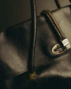 "Miu Miu" 90's-00's Cracked leather tote handbag