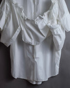"MM6 MAISON MARGIELA" 20SS Frilled overlay cotton hybrid shirt