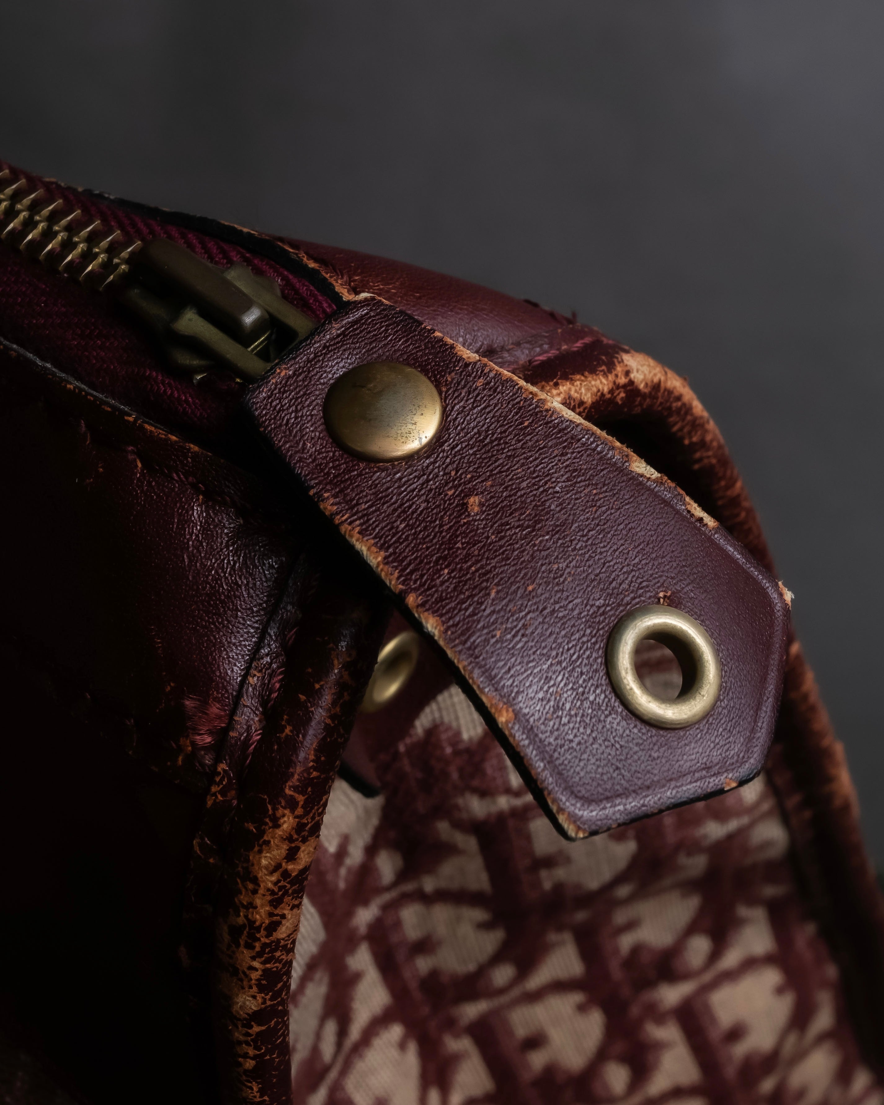 "Christian Dior" Trotter monogram jacquard boston bag