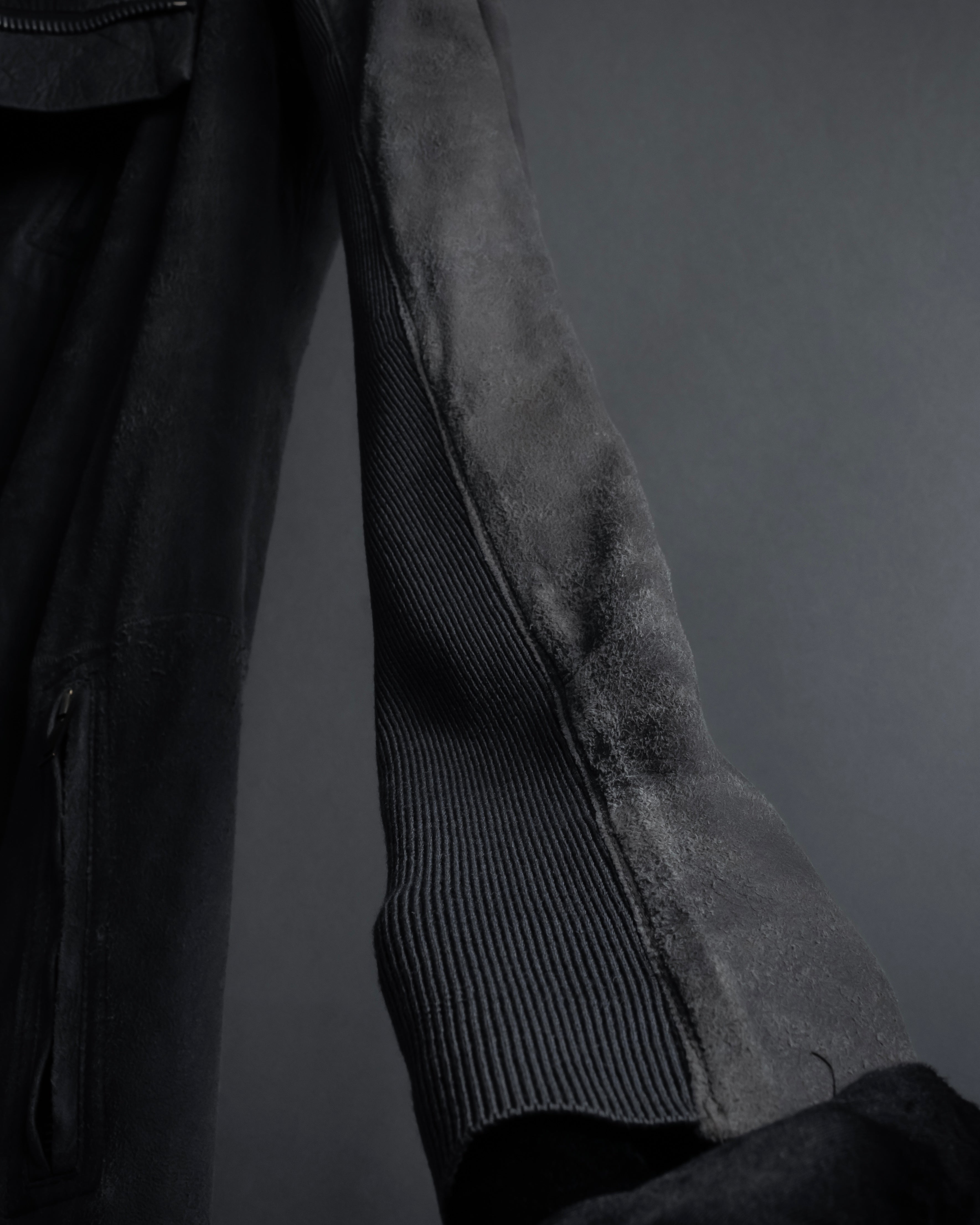 -SPECIAL- "Rick Owens" 13AW Ribbed leather zip-up jacket