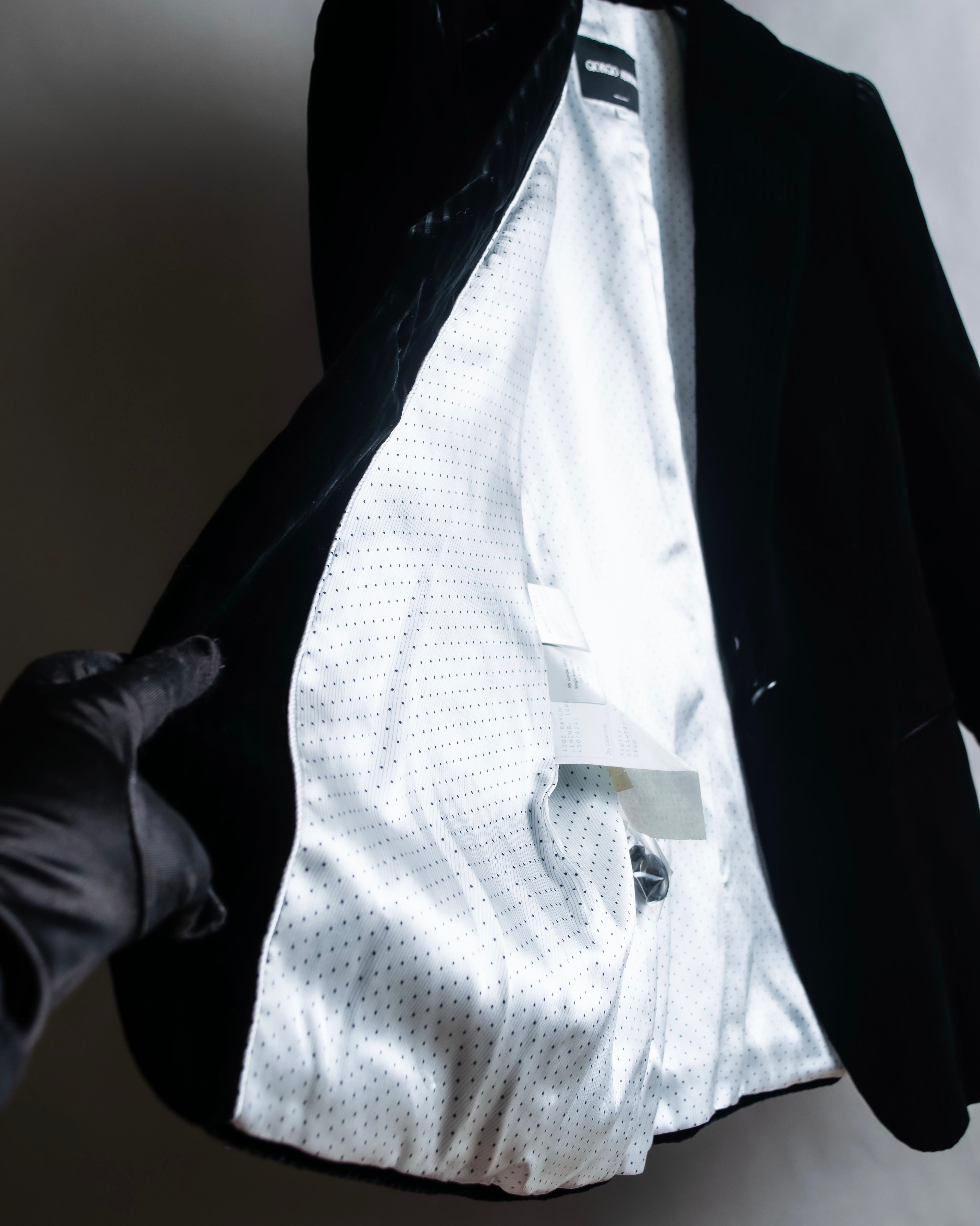 "GIORGIO ARMANI" Beautiful shape velour tailored jacket