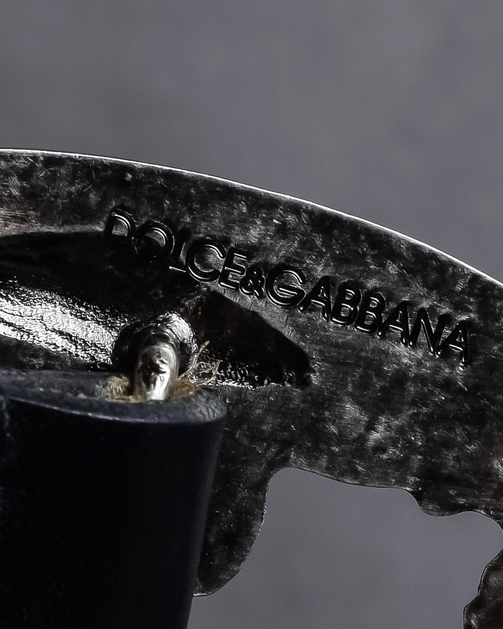 "Dolce & Gabbana" Libra motif silver buckle leather belt
