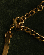 "Christian Dior" 90's-00's Fluted gold tone chain anklet
