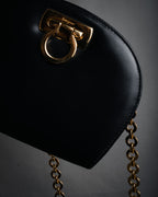 “Salvatore Ferragamo” 90’s Gancini half moon chain shoulder bag