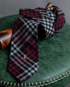 "YVES SAINT LAURENT" Tartan check wool neck tie