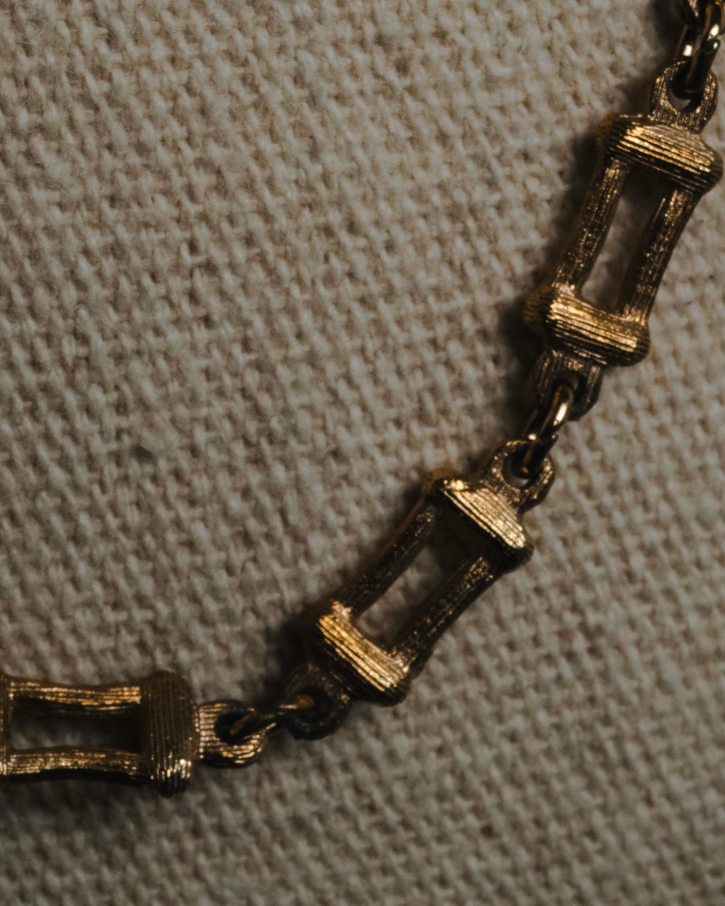 "Christian Dior" 80’s textured geometric link chain necklace