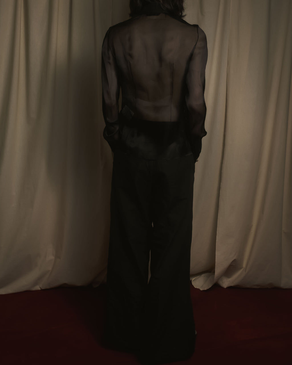 "LOEWE" 2014AW Sheer embroidered shirt